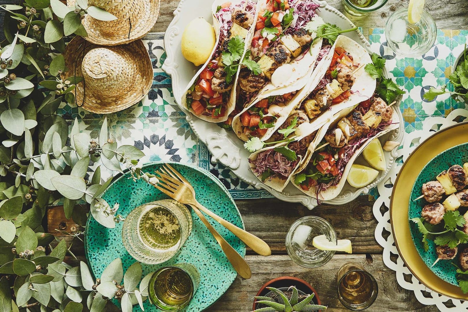 BRAAIED PORK SAUSAGE AND PINEAPPLE KEBABS