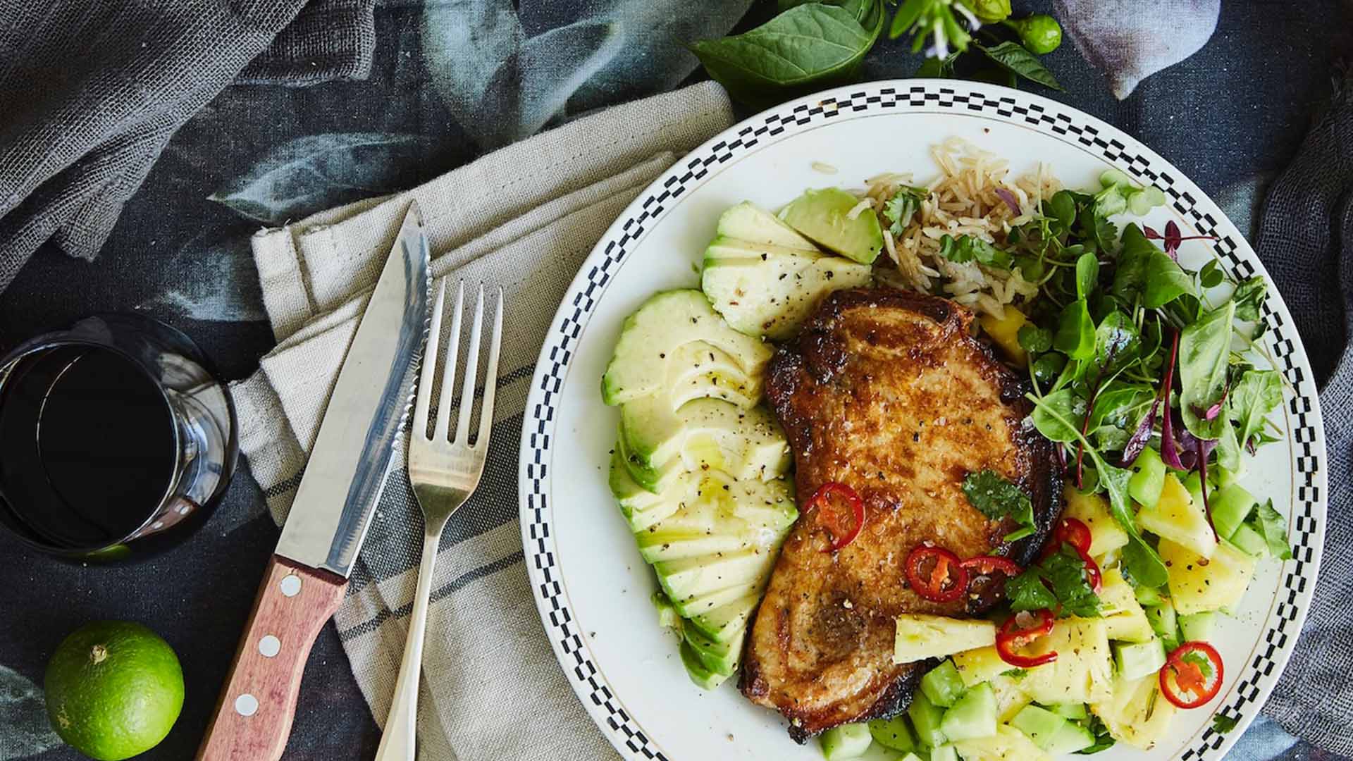 Lightly spiced pork chops