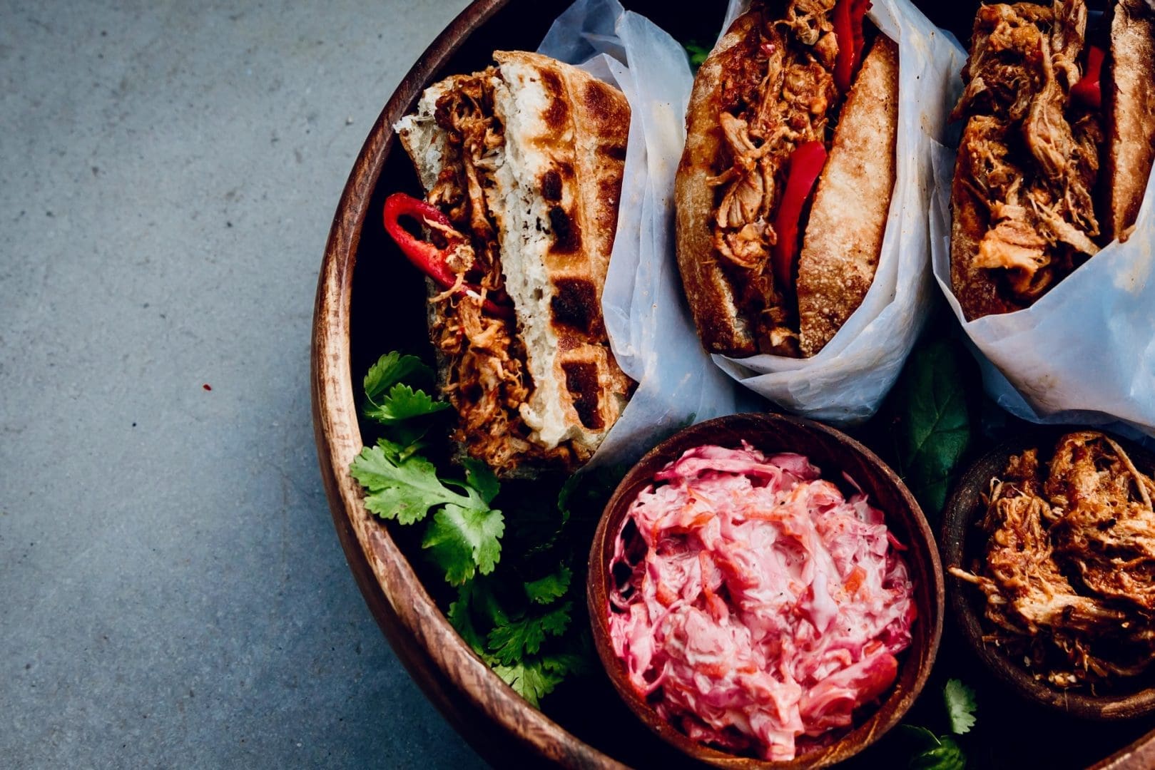 Pulled pork braai panini