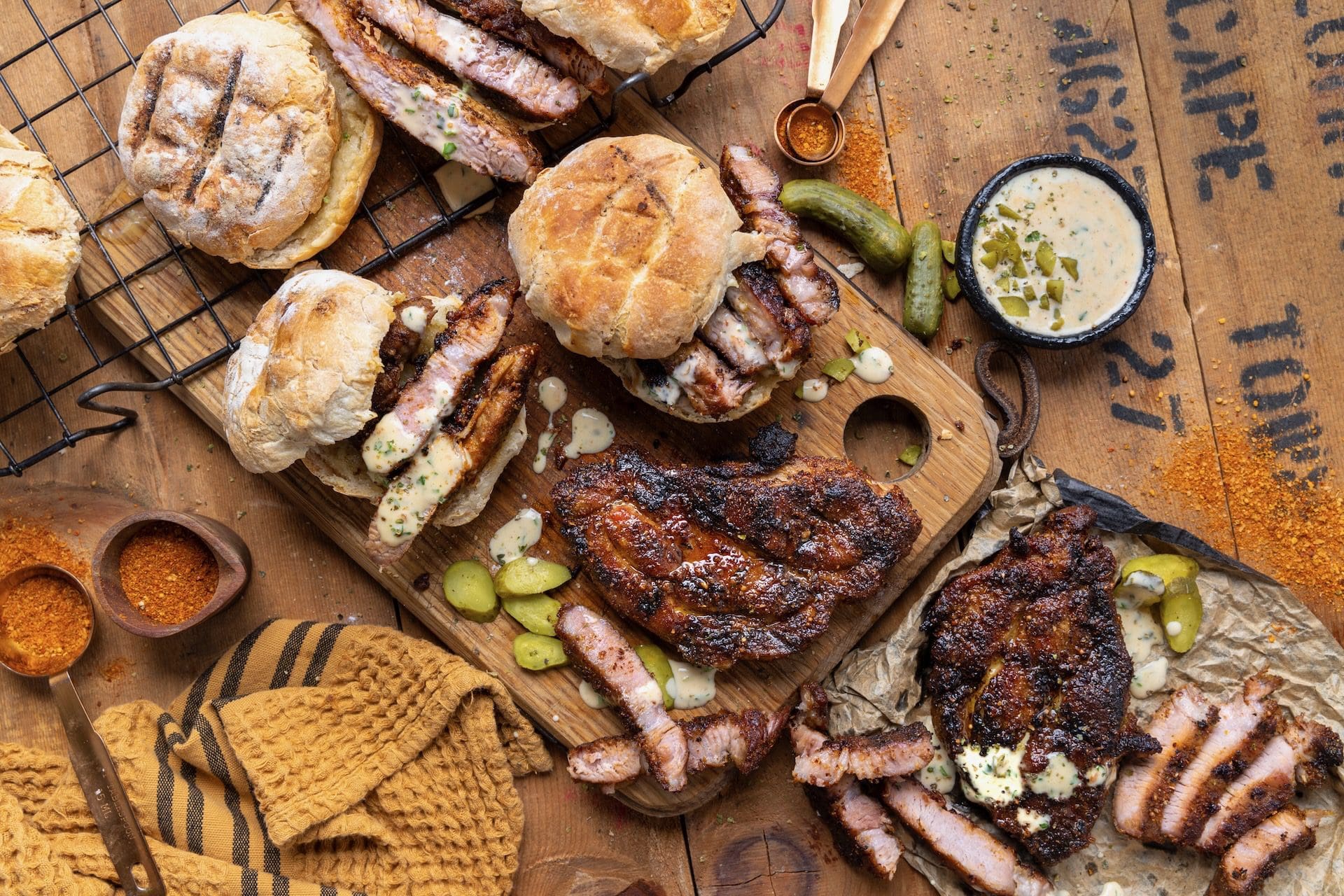 Blackened Pork Neck Steaks